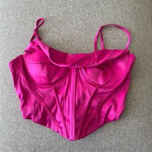 Elegant Pink Satin Bustier